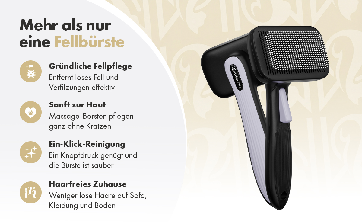 Mehr als nur eine Fellbürste – Gründliche Fellpflege, Sanft zur Haut, Ein-Klick-Reinigung, Haarfreies Zuhause