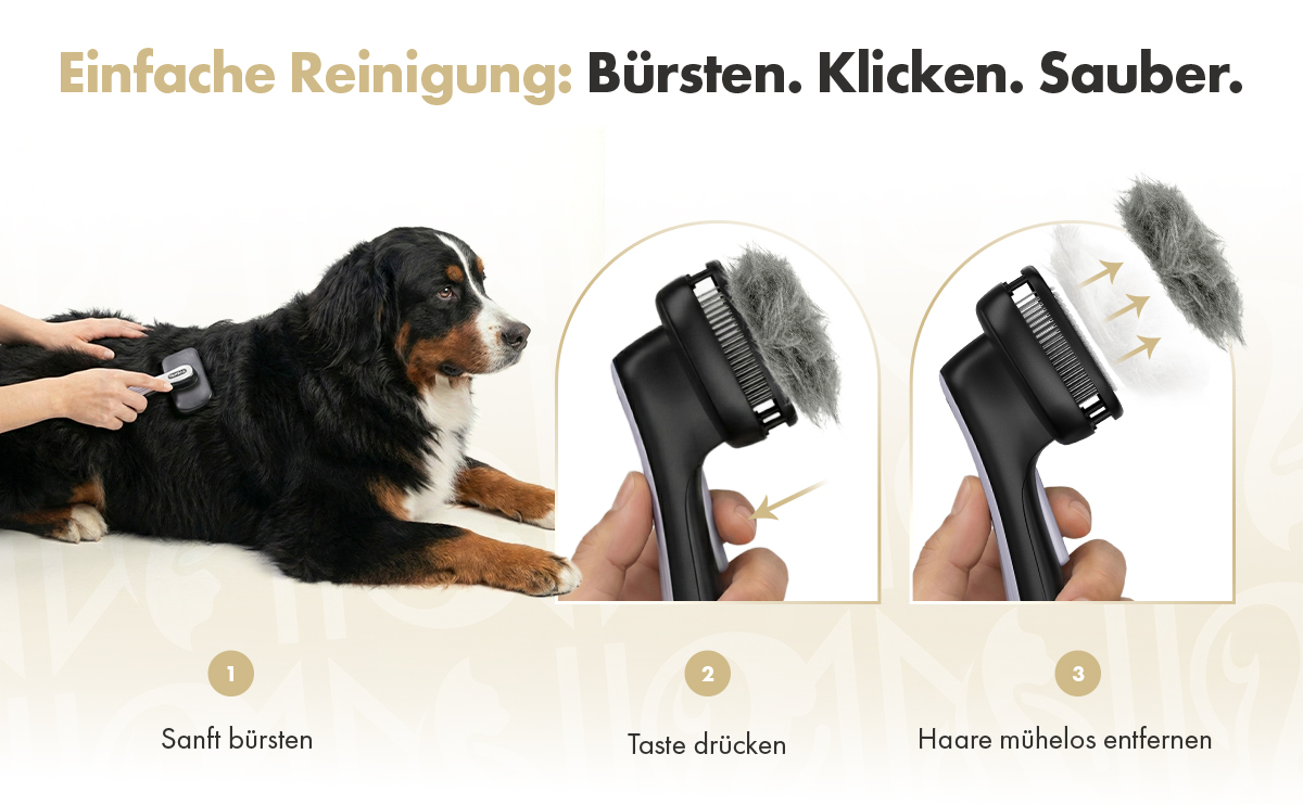 Einfache Reinigung – Bürsten, Klicken, Sauber