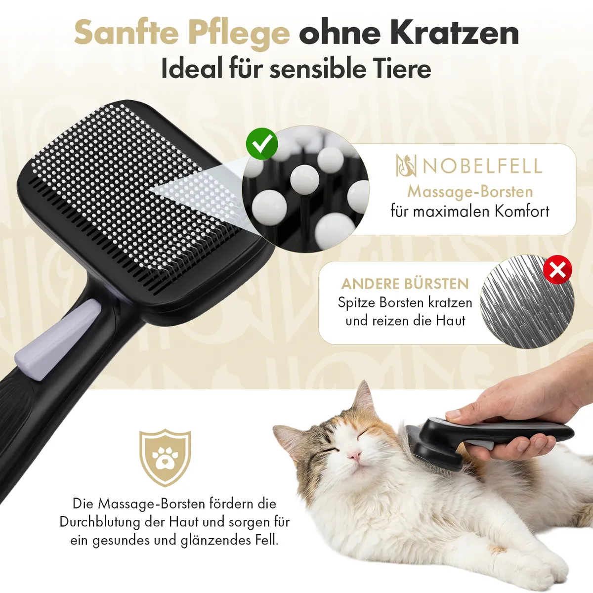 Selbstreinigende Fellbürste für Katzen & Hunde 2