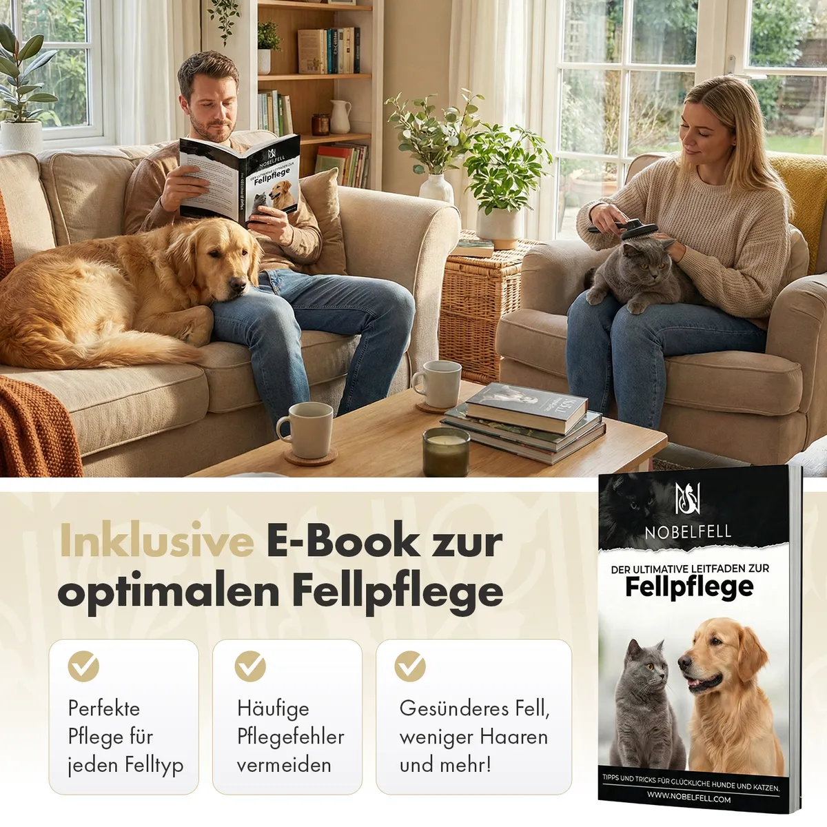 Selbstreinigende Fellbürste für Katzen & Hunde 6
